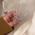 Elegant transparent aurora butterfly hair claw clip with iridescent finish for women - 2# Colorful Rhinestone Transparent Butterfly Claw Clip