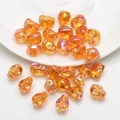 Orange transparent skull-shaped crystal beads for DIY jewelry and Halloween bracelets - Gold Rose Red