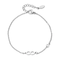 Bracciale infinito in acciaio inossidabile argento con zircone e catena regolabile - Stile Infinito (XN409-4)
