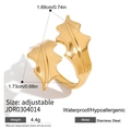 Verstellbarer zweifarbiger Edelstahl-Blattring mit 18K Gold-Finish, wasserfestes Design - Gold (JDR0304014)