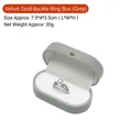 Gray flocked jewelry gift box with gold clasp, rectangle velvet ring storage case - Single Ring Box / 7.5*4*3.5cm / Gray