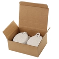 Set of 2 white oval pumice stones for foot care in a brown corrugated paper box - Greyish White 2pcs Set Boxed
