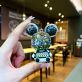 Llavero de Mickey Mouse en acrílico con arena movediza y lentejuelas de colores - Negro