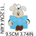 Detailansicht der niedlichen Hundestickerei mit Maßen von 11,2 cm x 9,5 cm für DIY - Hundekopf-Form