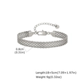 Silver stainless steel mesh bracelet, 0.8cm wide with 18+5cm adjustable length - 8mm*18-23cm / Steel