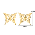 Minimalist butterfly stud earrings in gold-plated stainless steel with hollow-out design - Style 262 / Gold