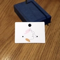White earring display card with abstract face line art and colorful watercolor spots - 5*3.5cm【JYXT-020】Earring Necklace Card