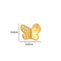 Golden butterfly titanium ear stud with zircon inlay measuring 0.65cm by 0.87cm - 8# Butterfly Design (Gold)