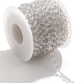 Catena di perle di cristallo sfaccettate trasparenti per gioielli in acciaio inox - Acciaio-Bianco Trasparente