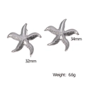Dettaglio orecchini a stella marina con altezza 32mm, larghezza 34mm e peso 6,6g - Color Acciaio