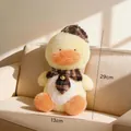Yellow plush duck dog toy with leopard print hat and scarf, size 29cm x 13cm - Yellow Dudu Duck / 29cmx13cm