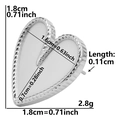 Detailed size specifications for heart-shaped stainless steel earrings with rope texture - D115-Rope Edge Heart / Silver