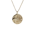 Elegant gold celestial necklace featuring a crescent moon face and radiant sun charm - Crescent Moon Sun Face