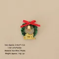 Miniature Christmas wreath with red bow, gold bell and Merry Christmas sign - No.78 - Mini Wreath with Gold Greeting