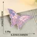 Pastel butterfly embroidery patch with purple and pink threads for denim decoration - Purple Blue Butterfly