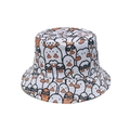 Détail du chapeau bob blanc avec imprimés canards rigolos et texture en toile de coton - M (56-58cm) / Imprimé Canard Lunettes de Soleil Blanc