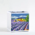White fabric folding storage box with 5D diamond painting lavender landscape pattern - Style SNX-11