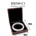 Exquisite wooden jewelry box with white jade bracelet and black velvet interior for gift - No Engraving / Small Size (RB540) / Walnut (Black Lining)