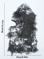 Distressed grey and white knitted balaclava mask with fringes and 36x24cm dimensions - One Size / Off-White