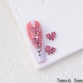 Strass per unghie a forma di cuore rosa 7x6,5mm con base in argento per nail art fai da te - QXF41-Cuore con Strass Rosa su Base Argentata (7x6.5mm)