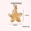 Details zum goldenen Seestern-Anhänger mit Maßen von 2,55 cm Höhe und 2,60 cm Breite - Körnige Textur Seestern (YYAC025022)