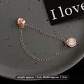 Rose gold magnetic chain for shortening T-shirts, 11cm length with elegant marble inlay - Chain-Rose Gold