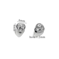 Silberne Dreieck-Abstandshalter aus Edelstahl 6mm mit 1,2mm Lochdurchmesser - Stil E / 6x6mm / Stahlfarbe