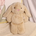 Weiches beiges Schlappohr-Kaninchen Stofftier auf weißer Strickdecke für Mädchen - 45cm (0.3kg) / Kaninchen