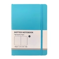 Cuaderno A5 azul macarrón con banda elástica y papel punteado de alta calidad 100 g - Azul pavo real (Puntos)