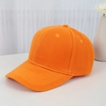 Minimalist orange baseball cap in plain fabric, showing vivid color and classic design - Adjustable / Orange