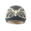 Outdoor fashion butterfly knitted beanie with soft faux mohair texture for winter warmth - One Size / Gray (Butterfly)
