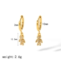 Goldene Edelstahl Creolen mit kristallbesetzten Menschen-Anhängern für Damen - Vollbesetzter Menschenfigur Anhänger Stil (TE6783-G)