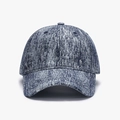 Cappellino da baseball blu scuro e bianco effetto denim con design a sei pannelli - Regolabile / Blu navy
