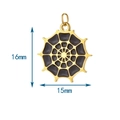 Détail du pendentif toile d'araignée avec dimensions 16mm hauteur et 15mm largeur - Toile d'araignée (Anneau en Acier)