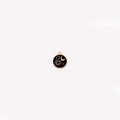 Detailed view of gothic celestial pendant with golden sun, moon and star on black enamel - 8# Black Enamel Sun and Moon
