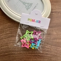 Star-shaped acetate macaron color hair clips set in pink green yellow and purple colors - Pentagram / 10 Pieces Pack / Macaron Color