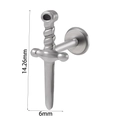 Matte stainless steel dagger earring variant with 14.26mm height and flat back post - Sword (#21) / 1.2*8mm / Silver