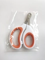 Cat nail clipper with orange and white non-slip handle and stainless steel round hole blade - Single Hole / Orange