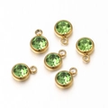 Grass green satellite stone pendants with gold plating for DIY jewelry necklaces - Gold Base Grass Green