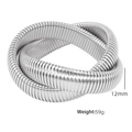 Silver twist snake chain bangle made of stainless steel with 12mm thick double rings - SZ27 2-Layer / Steel