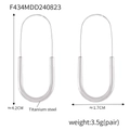 Pendientes de clip plateados en acero de titanio con medidas 4,2 cm por 1,7 cm - Color Acero