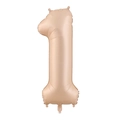 Number 1 caramel foil balloon in matte champagne gold finish for party decoration - Number 1 / Caramel color