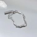 25# Silver Irregular Lava Streamline Bracelet