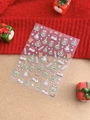 Christmas nail stickers with green silver trees gingerbread man and snowflakes style YT4441 - Silver Foil YT4441si