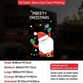 Stickers électrostatiques Père Noël sur porte vitrée avec texte Merry Christmas - SDUV-474B Cadeau du Père Noël (Merry Christmas) / Petit (40x75cm)