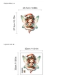 Cartoon Christmas fairy wall sticker with santa hat and wings in a 30x30cm layout - 10Y33-A164/Snowflake Fairy