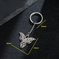 Silver stainless steel Celtic butterfly keychain with dimensions 25mm 32mm 33mm - Celtic Knot Butterfly Style (054)