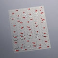 Pegatinas uñas 3D francesas modelo M-919 con líneas plateadas y corazones rojos - M-919 Arco Plateado Corazón Rojo (M-919-烫银+果冻胶)