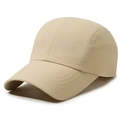 Khaki quick-dry 5-panel baseball cap with ripstop texture and reinforced brim - Adjustable / Light Beige