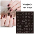 Japanese style black bear silhouette nail stickers WW8004 for DIY manicure art - WW8004# Bear Shape